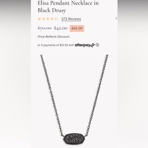 Kendra Scott Elisa pendant Necklace in Black Drusy
